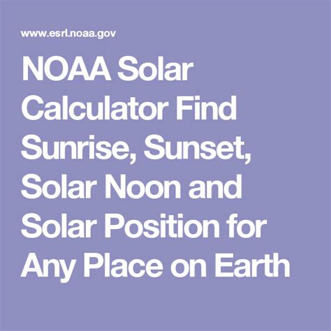 noaa sunrise and sunset times.